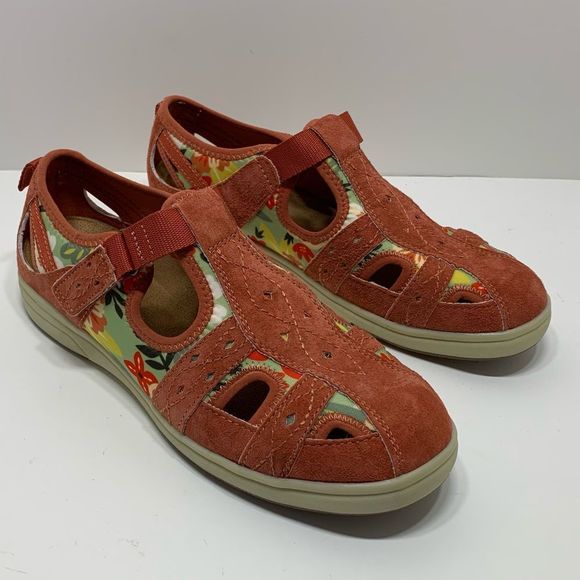 Earth Origins Effie Sandals Women's Size 8 W New Salmon Suede Slip-On Sneaker - Picture 1 of 9